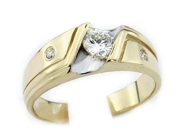 Złoty pierścionek z diamentami żółte złoto 585 - 7885br_Vs_H