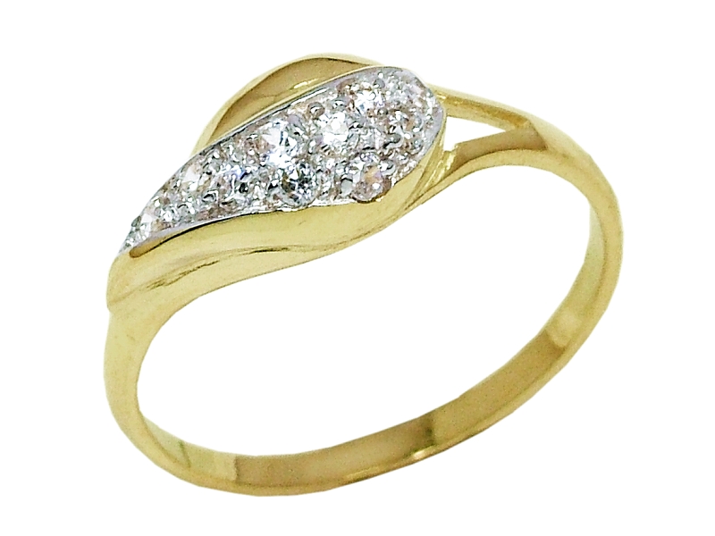 Złoty pierścionek z cyrkoniami - 7887