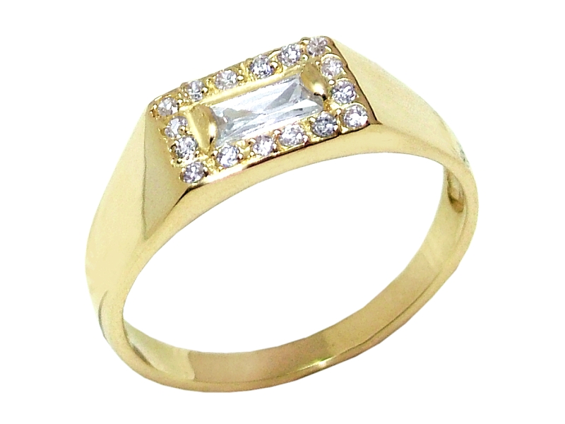 Złoty pierścionek z cyrkoniami - 7893