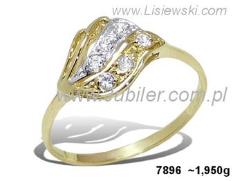 Złoty Pierścionek z cyrkoniami żółte złoto próba 585 - 7896 - 1