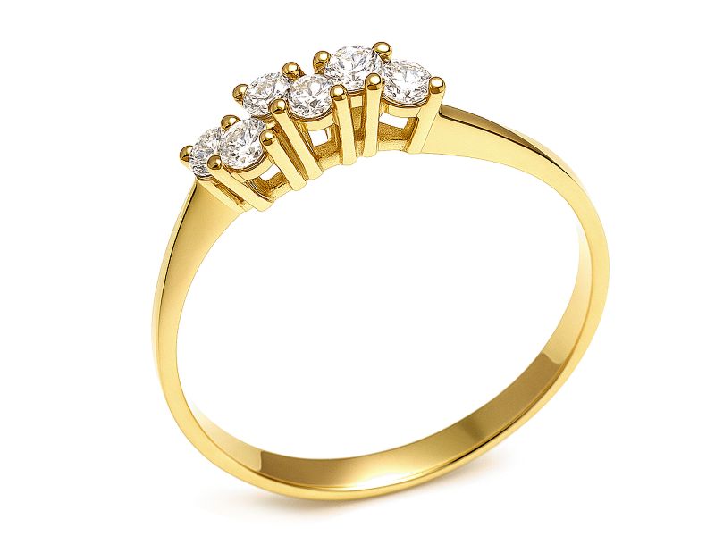 Złoty pierścionek z brylantami żółte złoto - 78br_Si1_H