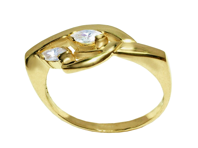 Złoty pierścionek z cyrkoniami - 7901