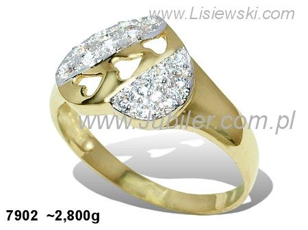 Złoty pierścionek z brylantami żółte złoto - 7902br_SI_I — zdjęcie 2