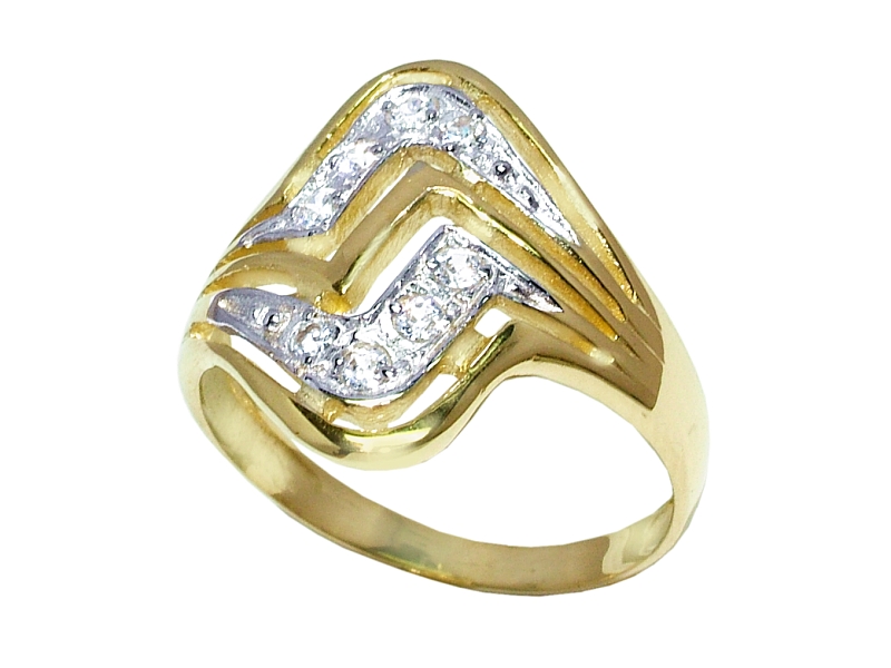 Złoty pierścionek z cyrkoniami - 7903