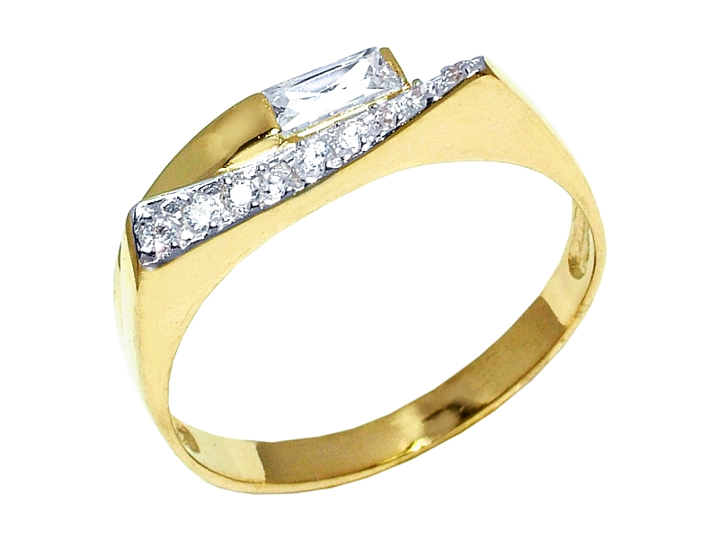 Złoty pierścionek z cyrkoniami - 7905