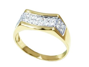 Złoty pierścionek z diamentami żółte złoto 585 - 7906br_SI_I - 1