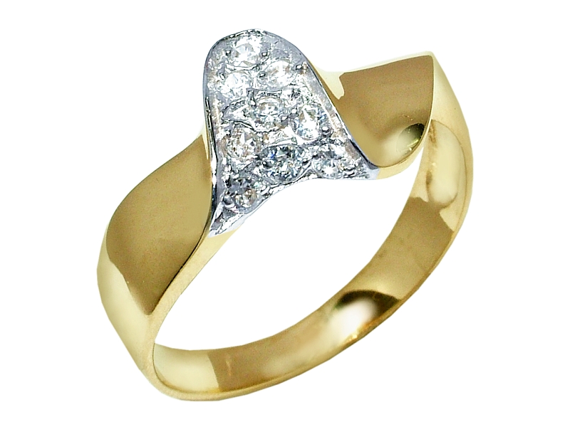 Złoty pierścionek z cyrkoniami - 7908