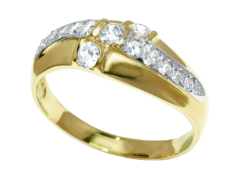 Złoty pierścionek z cyrkoniami - 7911