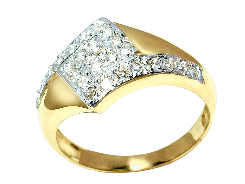 Złoty pierścionek z cyrkoniami - 7912