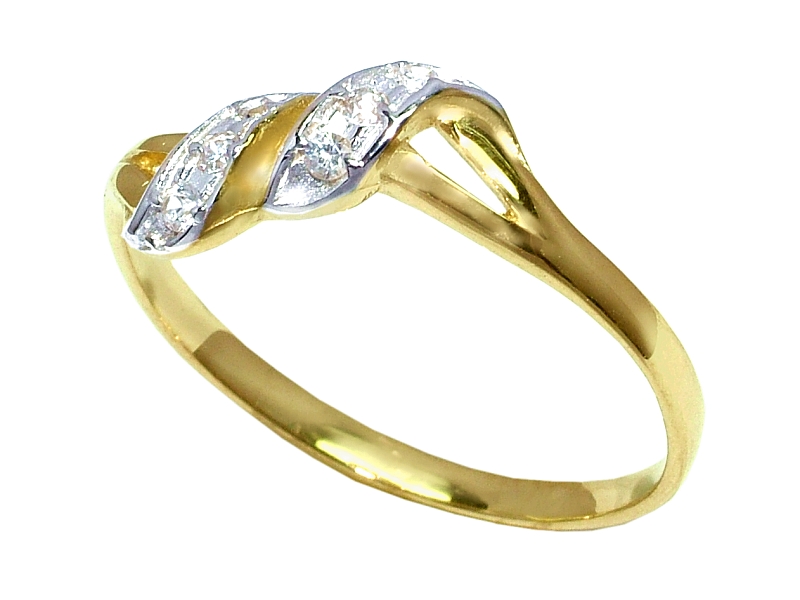 Złoty pierścionek z cyrkoniami - 7914