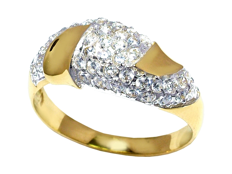 Złoty pierścionek z cyrkoniami - 7915