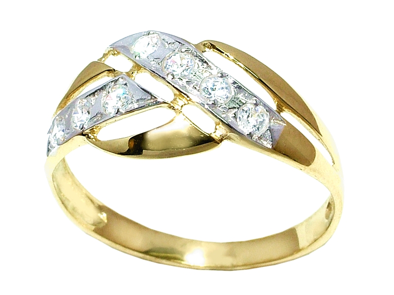 Złoty pierścionek z cyrkoniami - 7916