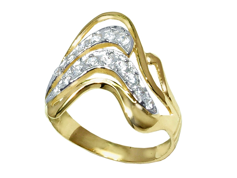 Złoty pierścionek z cyrkoniami - 7917