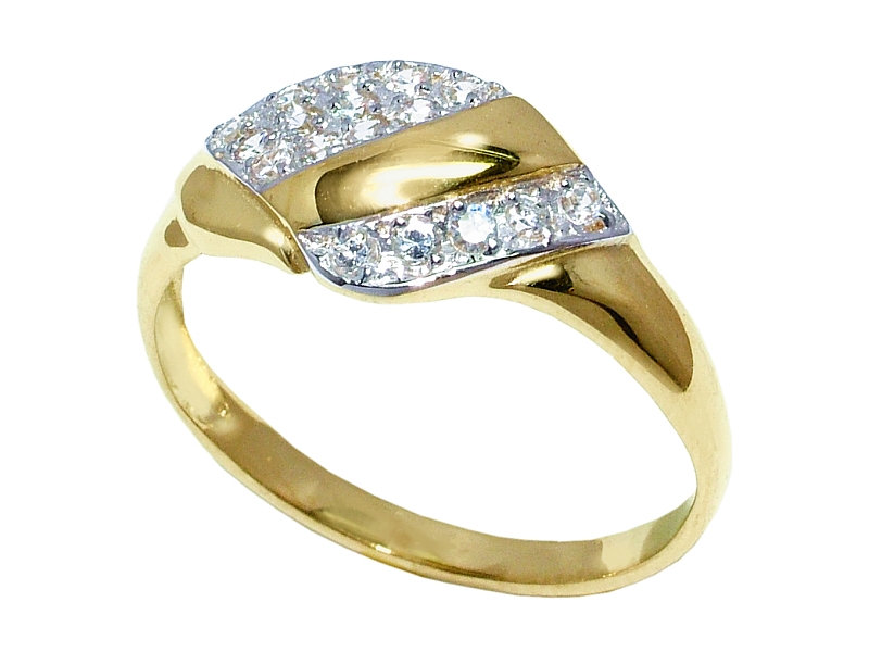 Złoty pierścionek z cyrkoniami - 7918