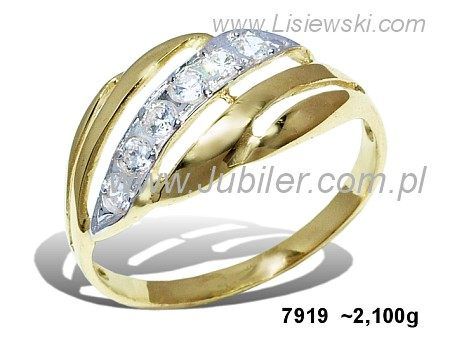 Złoty Pierścionek z brylantami żółte złoto - 7919br_Si2_I