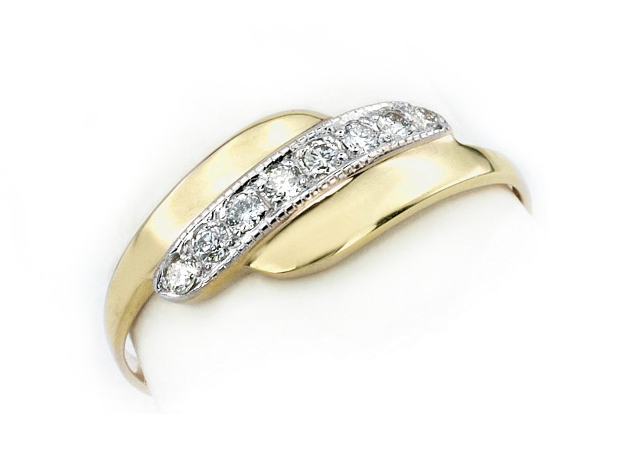 Złoty pierścionek z brylantami żółte złoto - 7920br_SI_H — zdjęcie 3