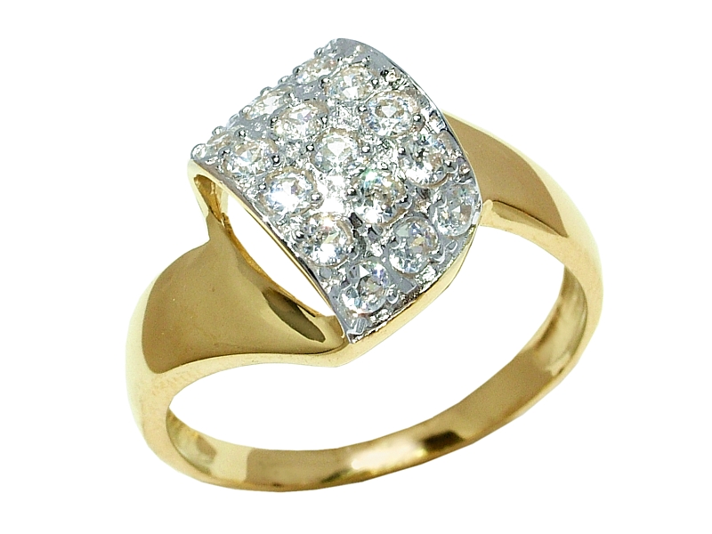 Złoty pierścionek z cyrkoniami - 7929