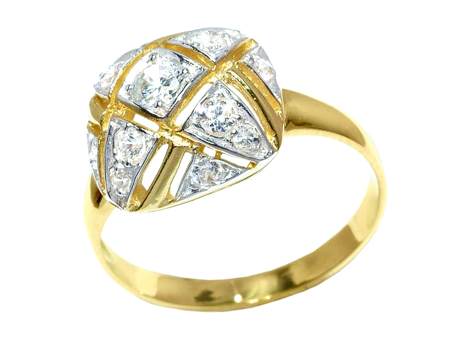 Złoty pierścionek z cyrkoniami - 7930