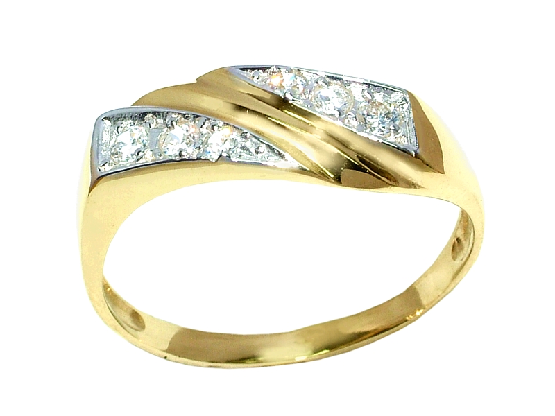 Złoty pierścionek z cyrkoniami - 7932