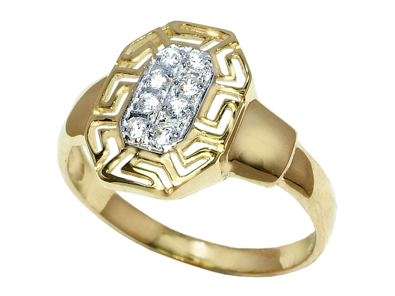 Złoty pierścionek z cyrkoniami - 7933