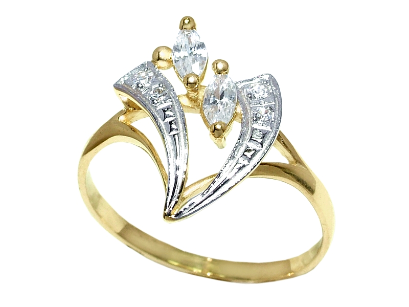 Złoty pierścionek z cyrkoniami - 7934