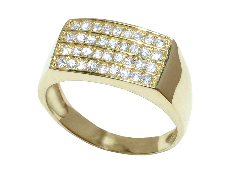 Złoty pierścionek z cyrkoniami - 7936