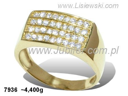 Złoty Pierścionek złoty z diamentami - 7936br_si_h - 1