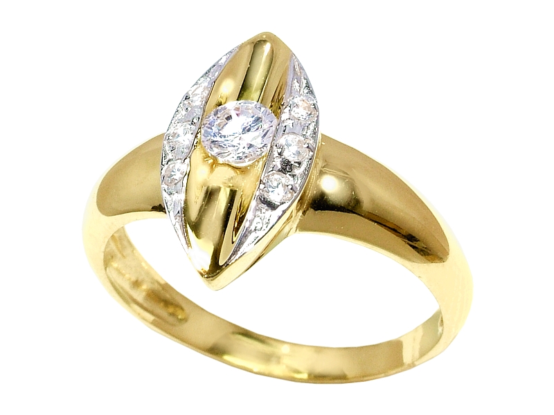 Złoty pierścionek z cyrkoniami - 7937