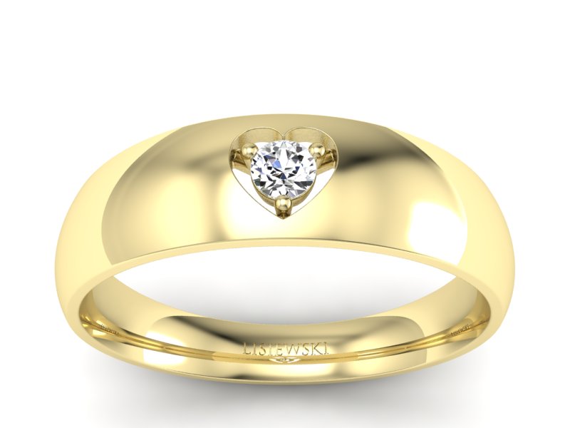 Pierścionek z brylantem żółte złoto promocja - 793skW_pro