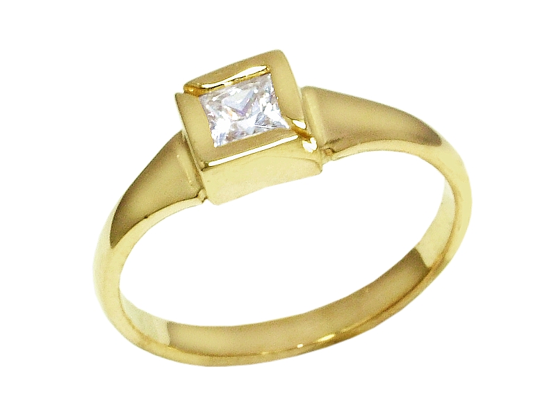 Złoty pierścionek z cyrkonią - 7953
