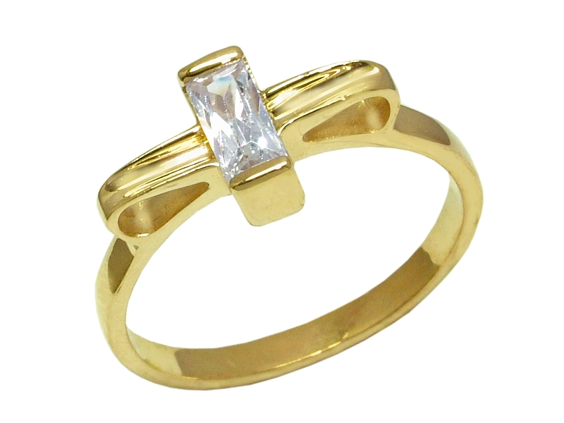 Złoty pierścionek z cyrkonią - 7958