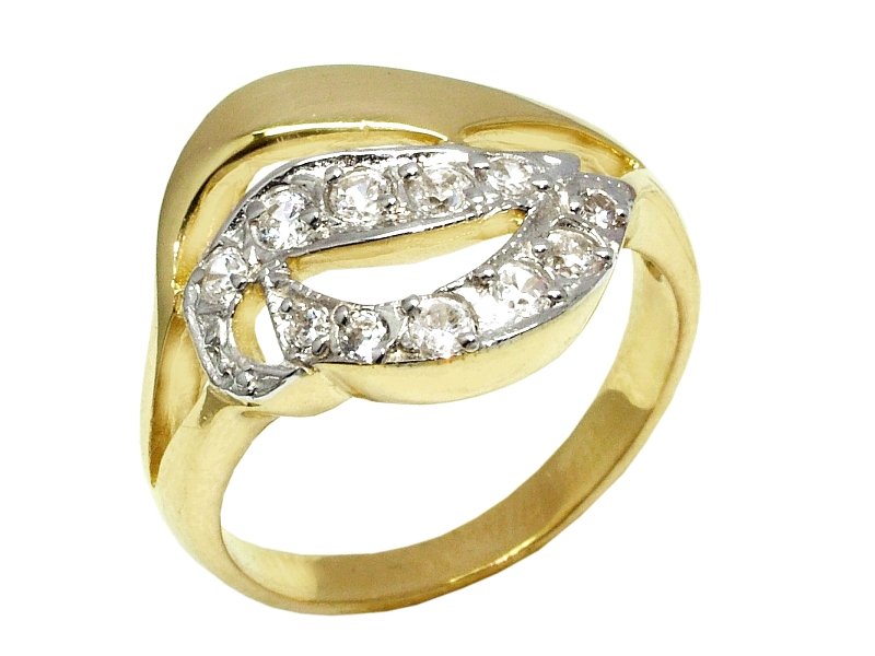 Złoty pierścionek z cyrkoniami - 7959