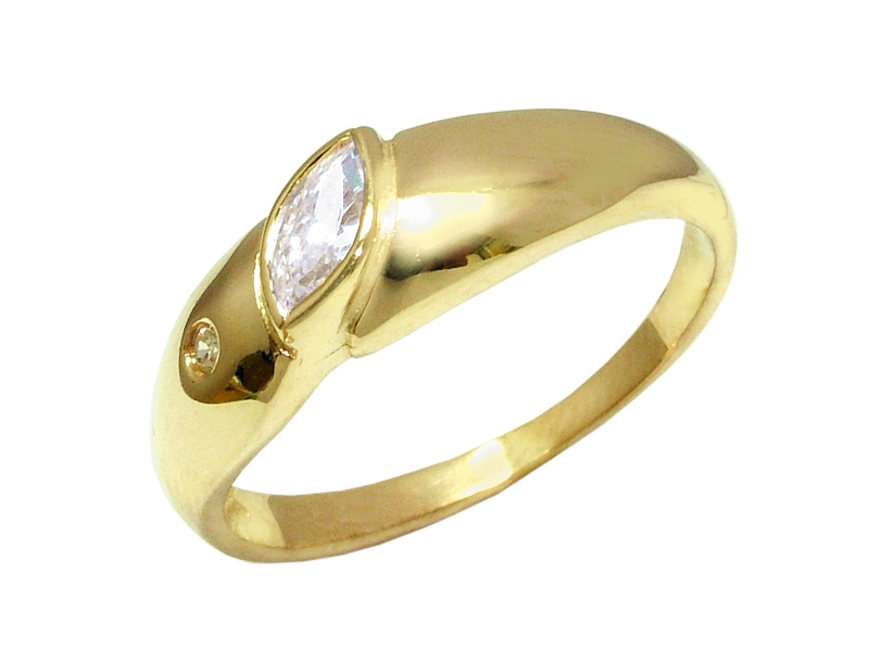 Złoty pierścionek z cyrkonią - 7962