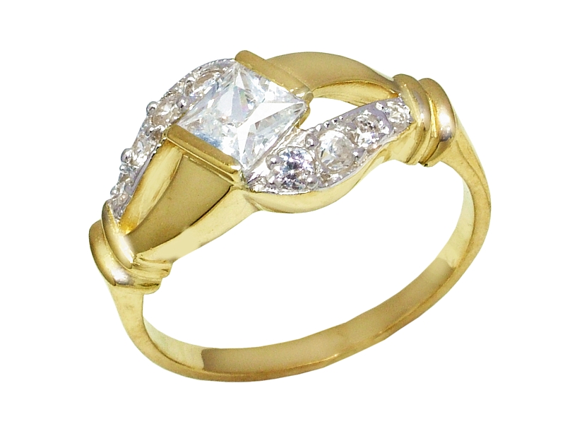 Złoty pierścionek z cyrkoniami - 7963