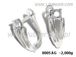 Kolczyki srebrne z cyrkoniami biżuteria srebrna próby 925 - 8005ag - 1