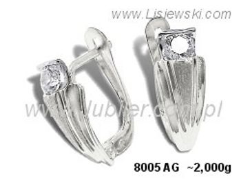 Kolczyki srebrne z cyrkoniami biżuteria srebrna 925 - 8005ag - 1