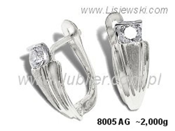 Kolczyki srebrne z cyrkoniami biżuteria srebrna próby 925 - 8005ag