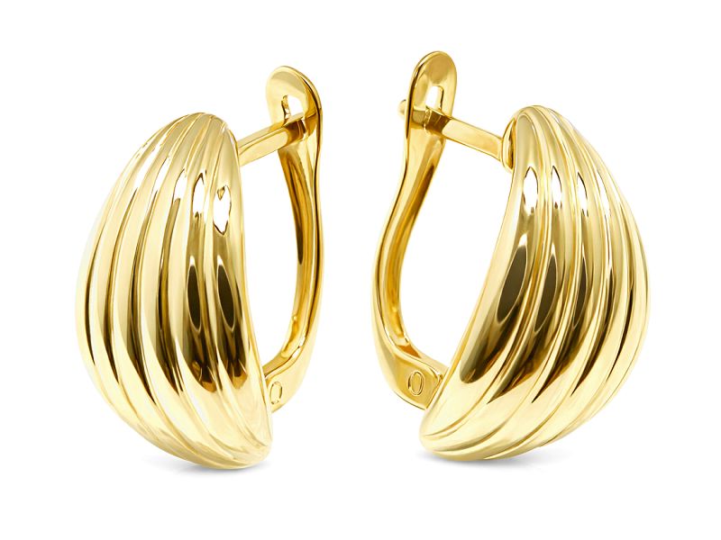 Złote kolczyki z cyrkoniami - 8006