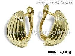 Złote Kolczyki cyrkonie żółte złoto próby 585 - 8006
