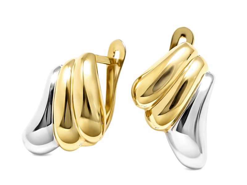 Złote kolczyki z cyrkoniami - 8007