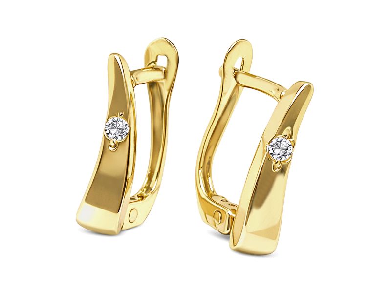 Złote kolczyki z cyrkoniami - 8008