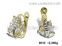 Złote kolczyki z cyrkoniami - 8010 — zdjęcie 2