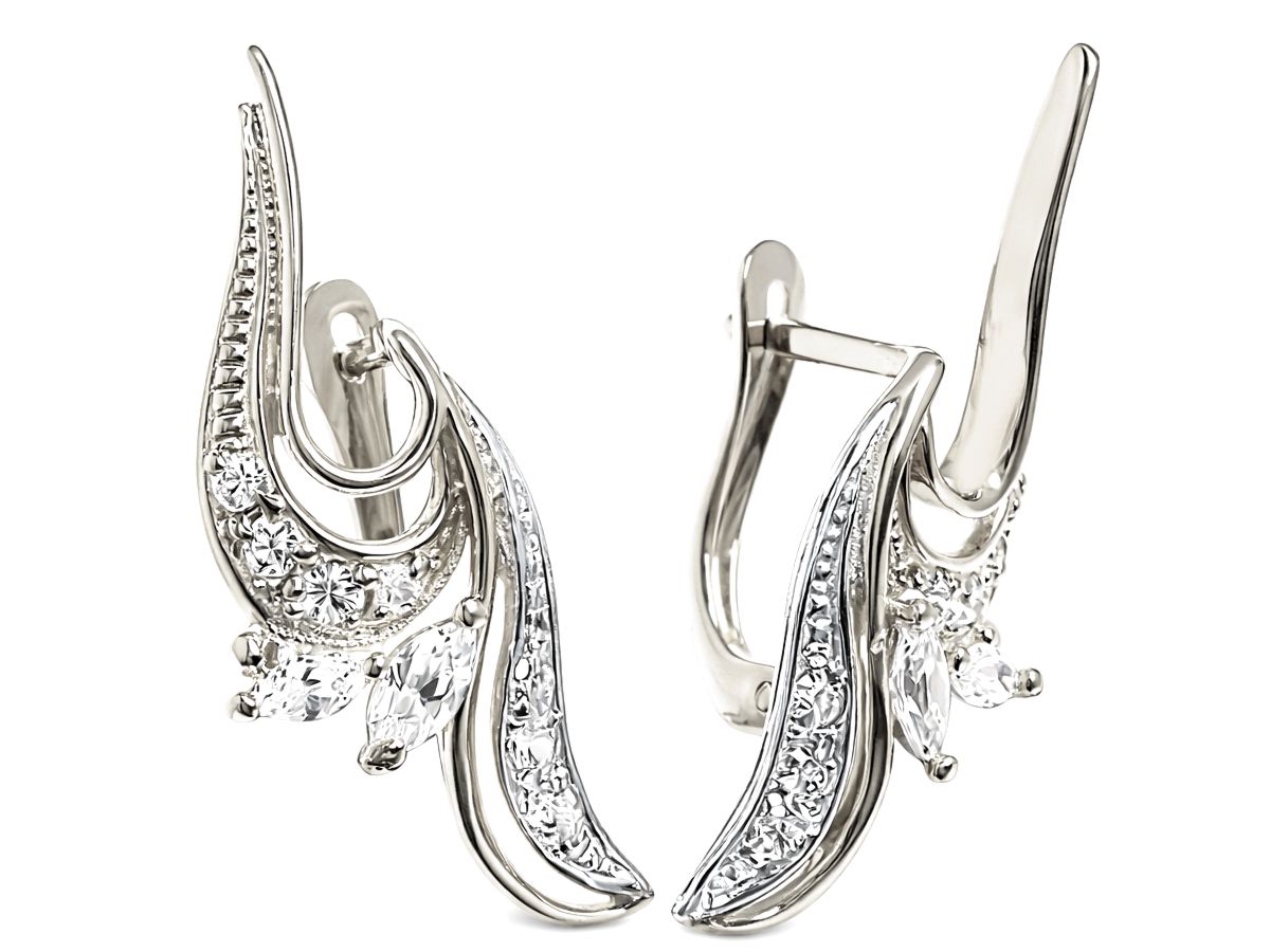 Kolczyki srebrne z cyrkoniami - 8015ag