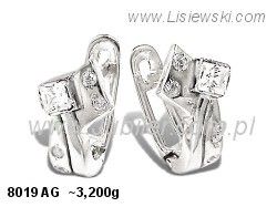 Kolczyki srebrne z cyrkoniami biżuteria srebrna 925 - 8019ag - 1