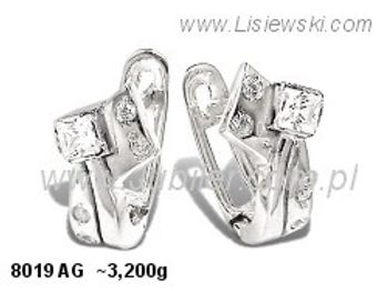 Kolczyki srebrne z cyrkoniami biżuteria srebrna 925 - 8019ag - 1