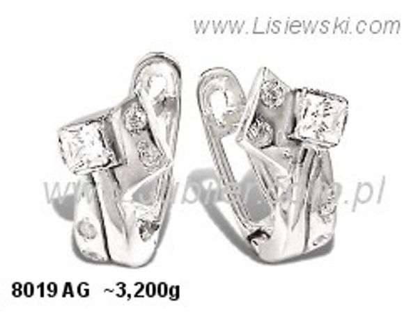 Kolczyki srebrne z cyrkoniami biżuteria srebrna próby 925 - 8019ag- 1