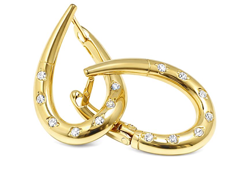 Złote kolczyki z cyrkoniami - 8022