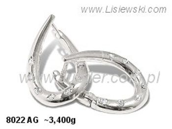 Kolczyki srebrne z cyrkoniami biżuteria srebrna 925 - 8022ag - 1