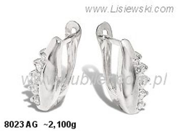 Kolczyki srebrne z cyrkoniami biżuteria srebrna 925 - 8023ag - 1