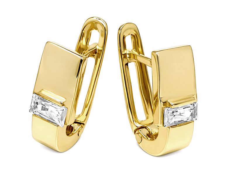 Złote kolczyki z cyrkoniami - 8024